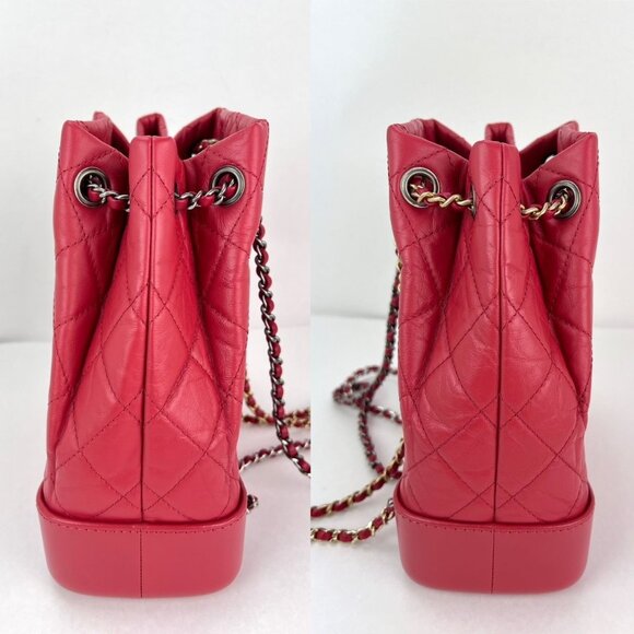 Chanel Aged Calfskin Quilted Small Gabrielle Red Backpack main image 8